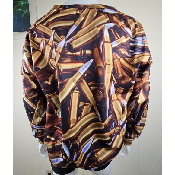 Shotgun Shell Sweatshirt Mens XL Full Metal Jacket All Over Bullet Print Fleece - Picture 4 of 9